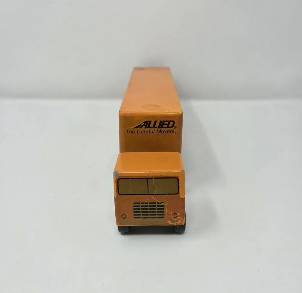 Vintage‎ Ralstoy Allied Van Lines Semi Truck Trailer Metal Toy 9” USA